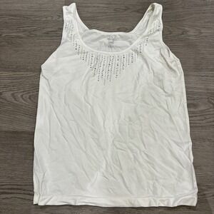 White Soho Lady Rhinestone Tank Top | Size 1X/2X